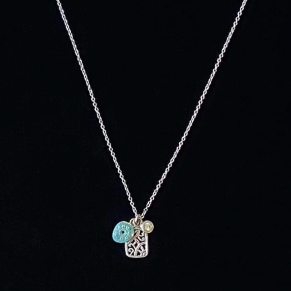 Silpada .925 Sterling Silver/Patina Brass/ Cubic Zirconia "Charm School"